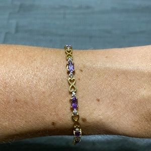 10k gold and amethyst bracelet